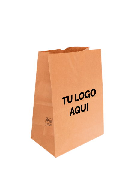 500 Bolsa Kraft 1/8 con impresión a 1 tinta