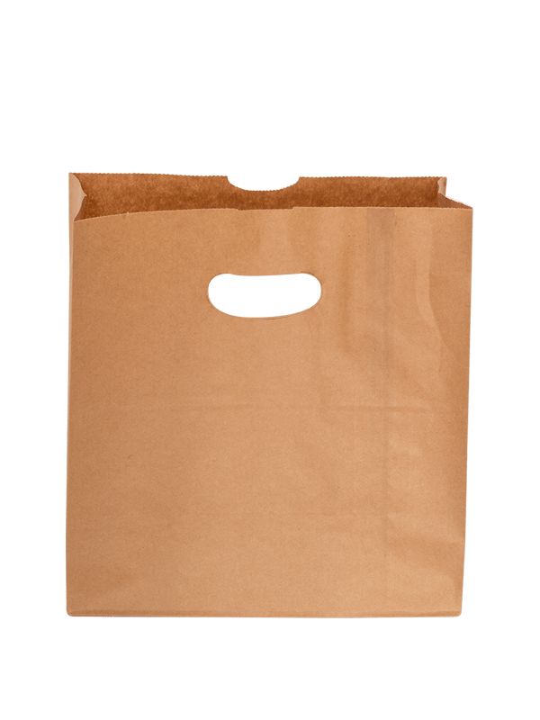 500 Bolsas de Papel Kraft con asa perforada