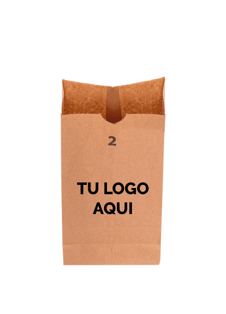 500 Bolsa de papel Kraft del N°2 con impresión a 1 tinta
