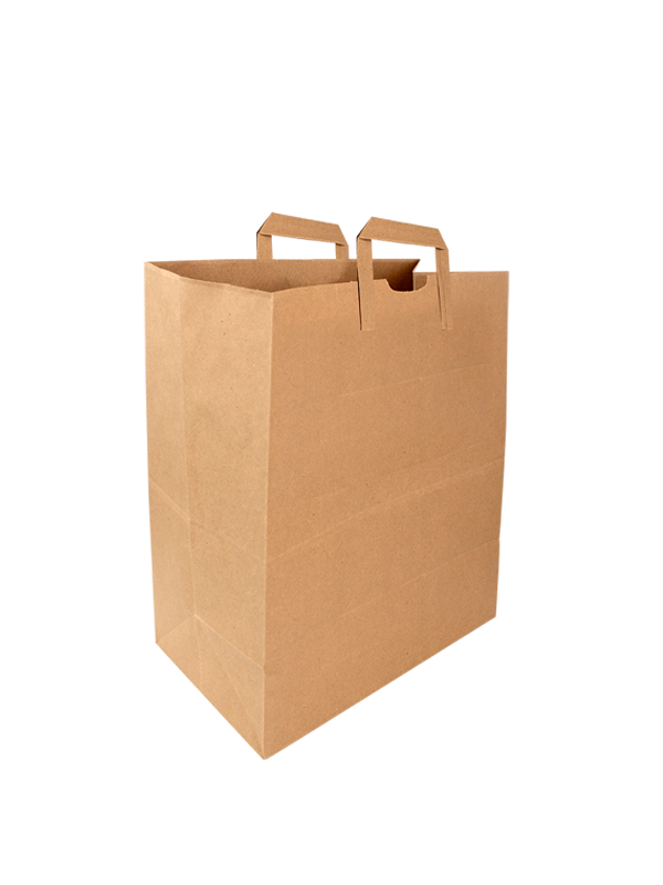 250 Bolsas de papel Kraft 1/7 con asa plana