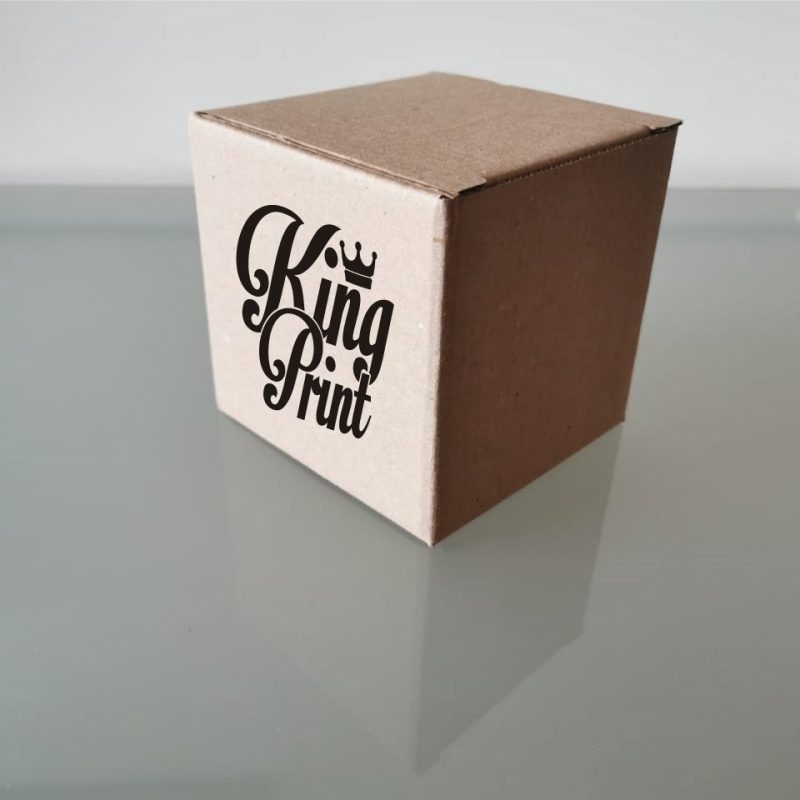 100 Cajas Cubo Microcorrugado 10 cm con impresión