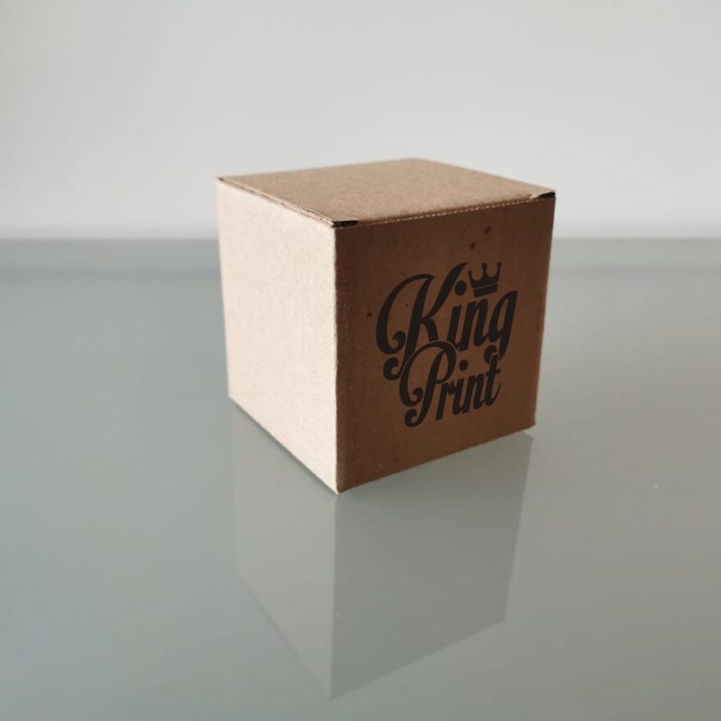 100 Cajas Cubo Microcorrugado 8 cm con impresión