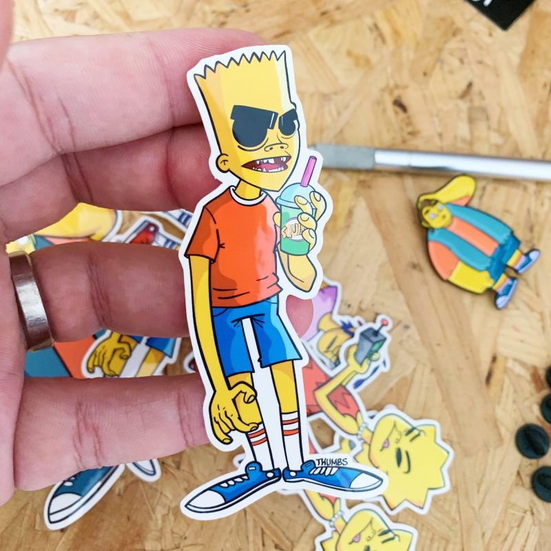 Stickers de los Simpsons versión Gorillaz