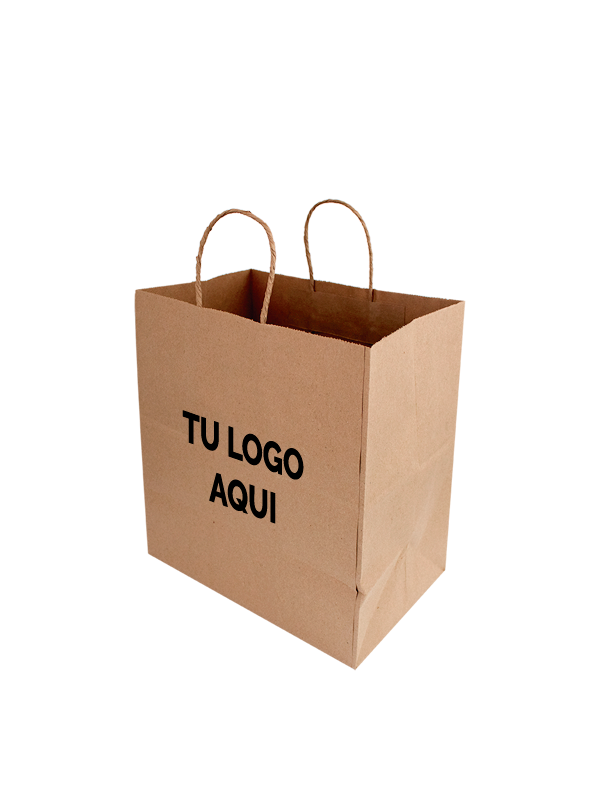 200 Bolsas fondo automático c/asa 30 cm a 1 tinta