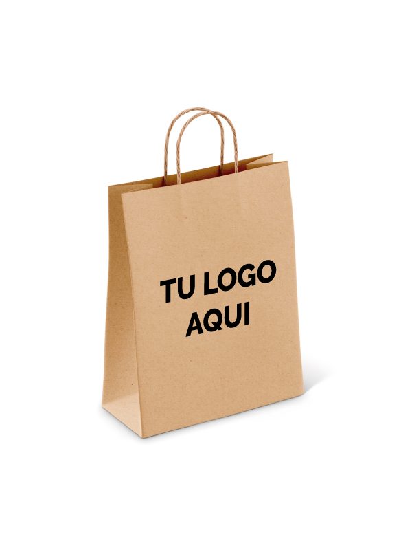 100 Bolsas c/asa 14 cm con impresión