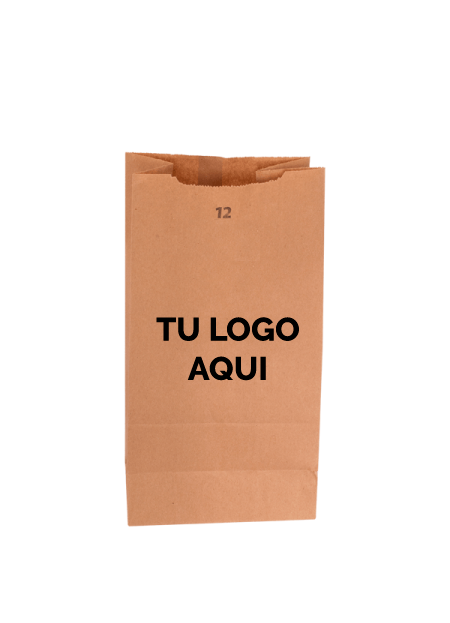500 Bolsa de papel Kraft del N°12 con impresión a 1 tinta