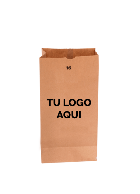 500 Bolsa de papel Kraft del N°16 con impresión a 1 tinta