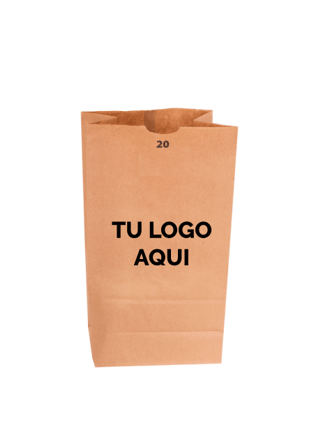 500 Bolsa de papel Kraft del N°20 con impresión a 1 tinta