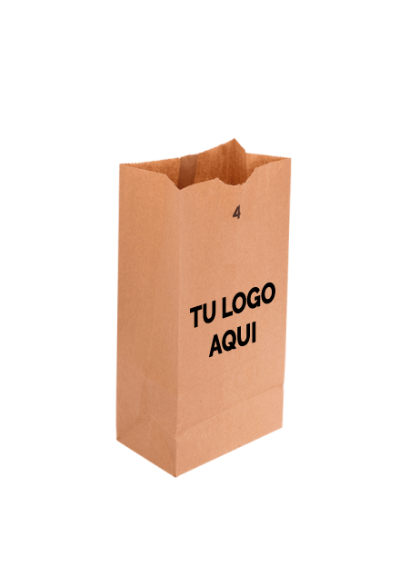 500 Bolsa de papel Kraft del N°4 con impresión a 1 tinta