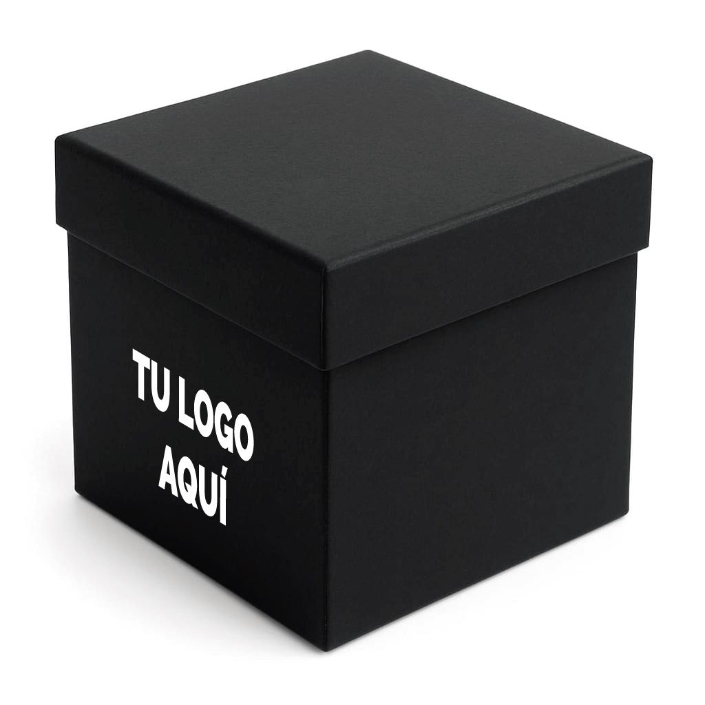 100 Cajas Negras Impresas de Microcorrugado con Tapa de 25 CM