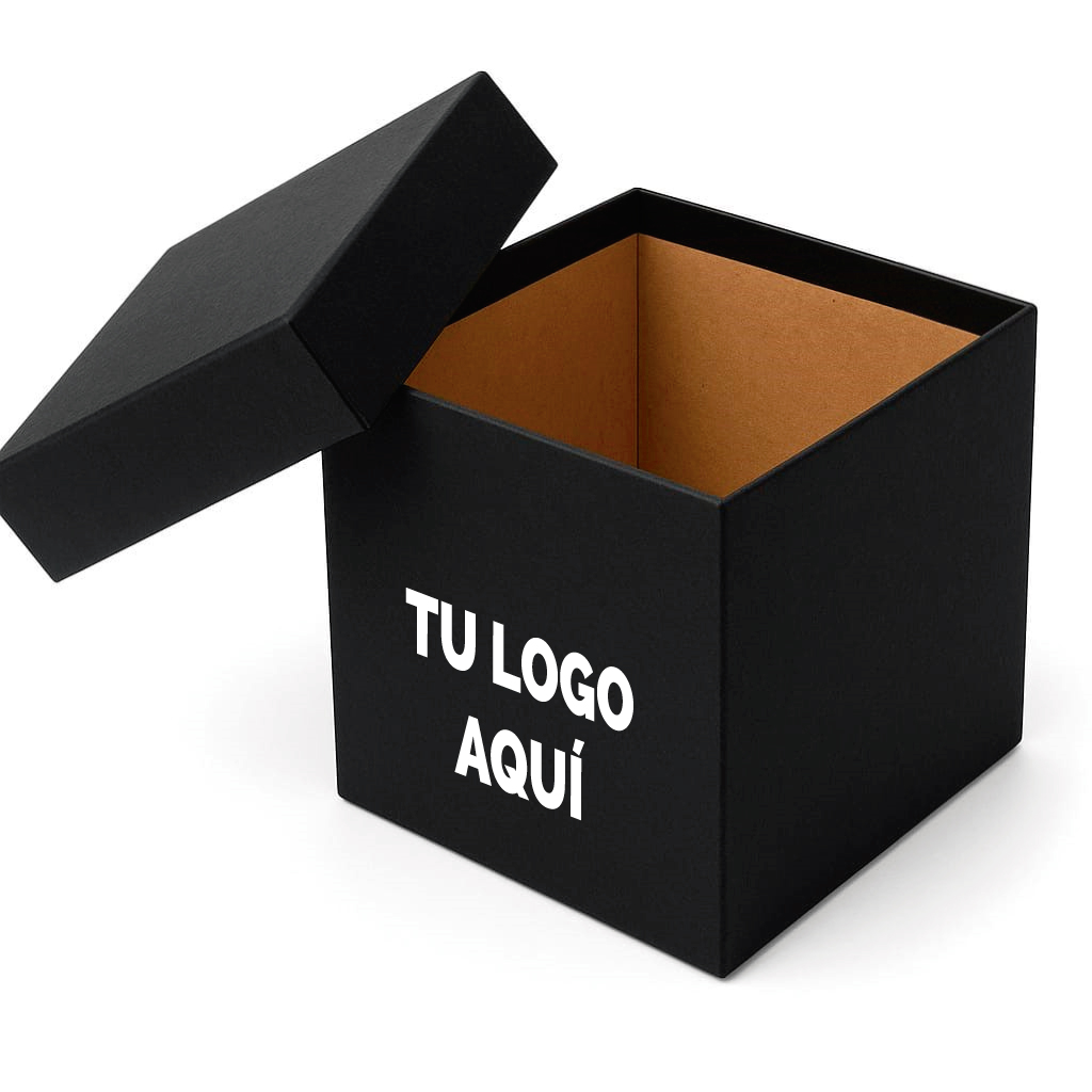 100 Cajas Negras Impresas de Microcorrugado con Tapa de 30 CM