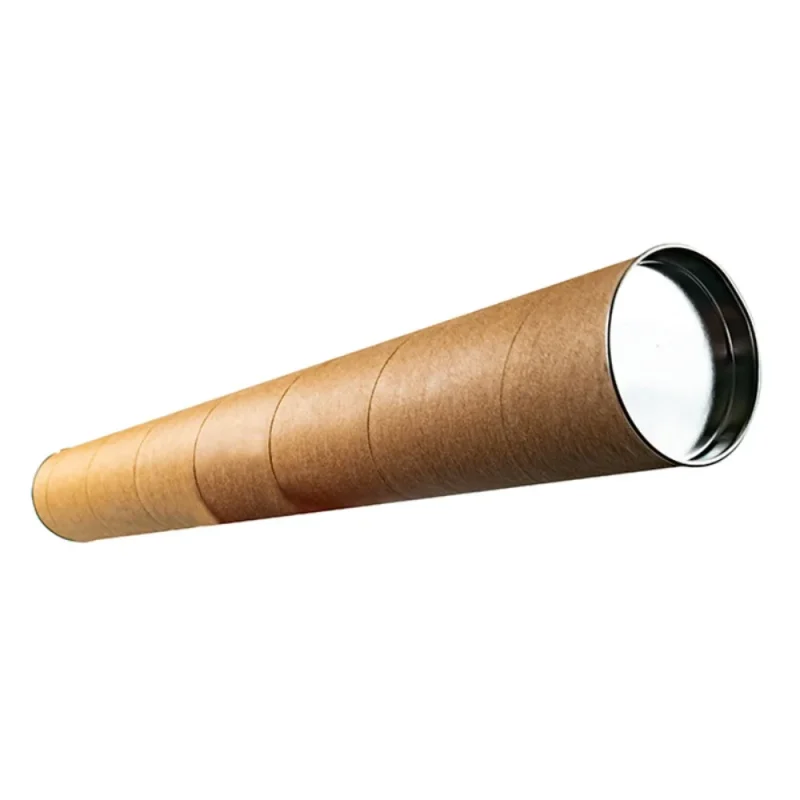 Tubo de cartón kraft con tapa 60 X 7 cm