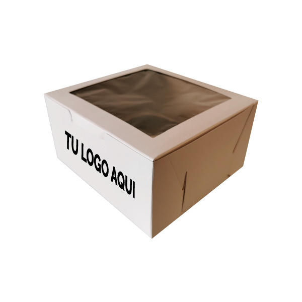 100 Cajas 16.5 x 17.5 x 9 cm con ventana y banco Con impresión