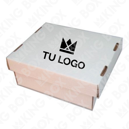 100 Cajas Blancas de corrugado Tapa Removible con impresión 02