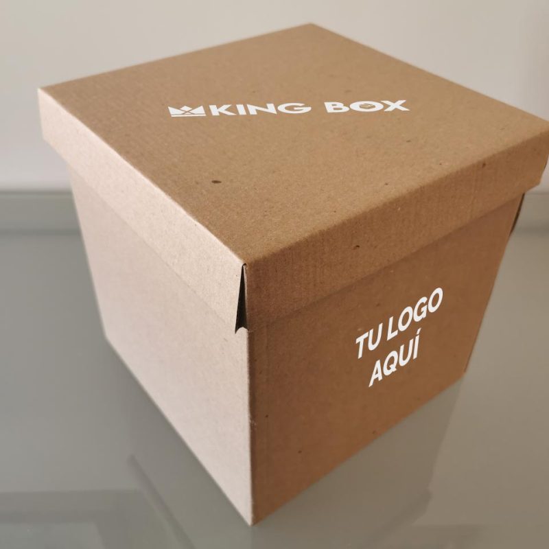 100 Cajas cubo chicas con tapa - Con impresión