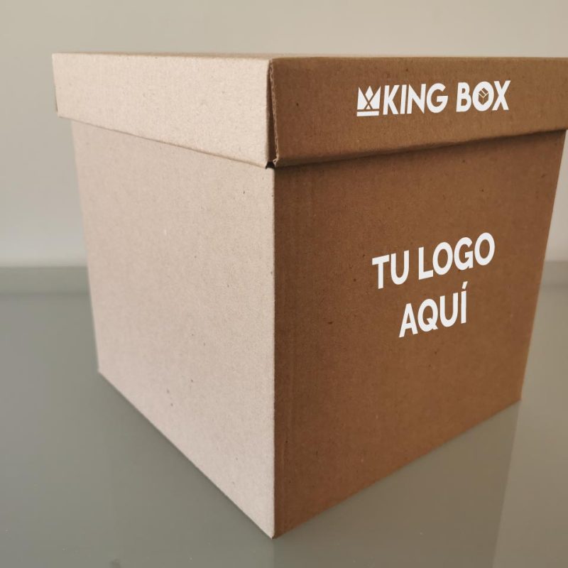 100 Cajas cubo medianas con tapa - Con impresión