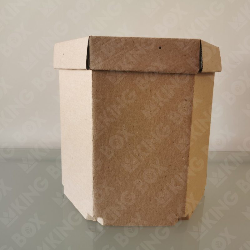 Caja hexagonal grande con tapa