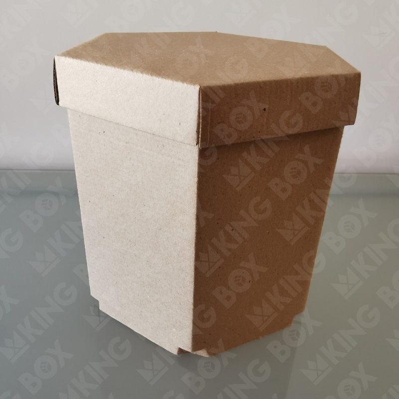 Caja hexagonal mediana con tapa